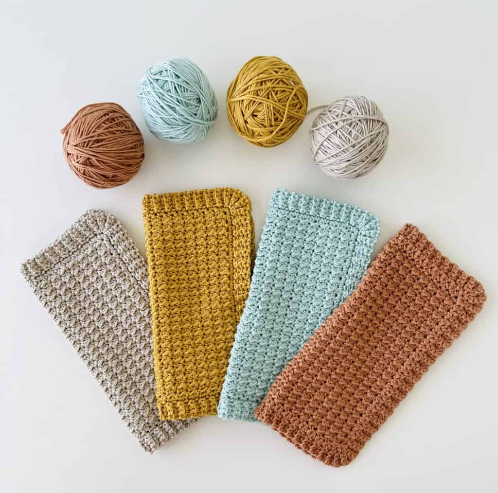 4 crochet dishcloths