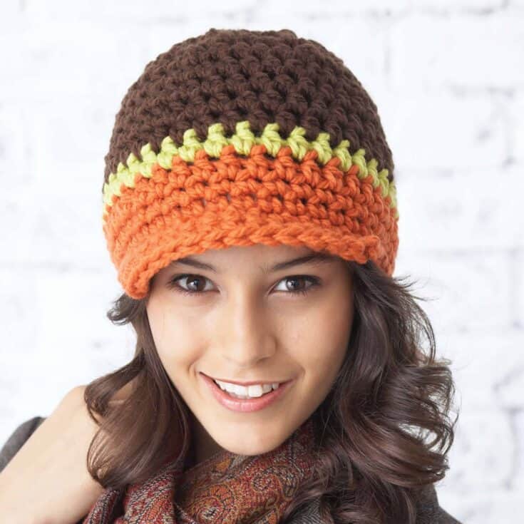 Image for Free Easy Bernat Peak Hat Crochet Pattern