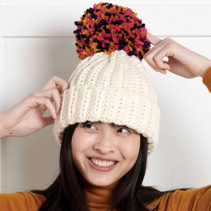 Image for Bernat Beginner Pom On Top Crochet Beanie