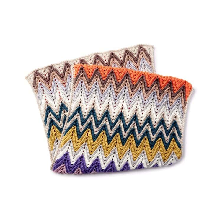Image for Free Easy Caron x Pantone Zig-Zag Rectangular Shawl Crochet Pattern