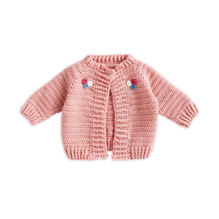 Image for Bernat Embroidered Crochet Baby Cardigan