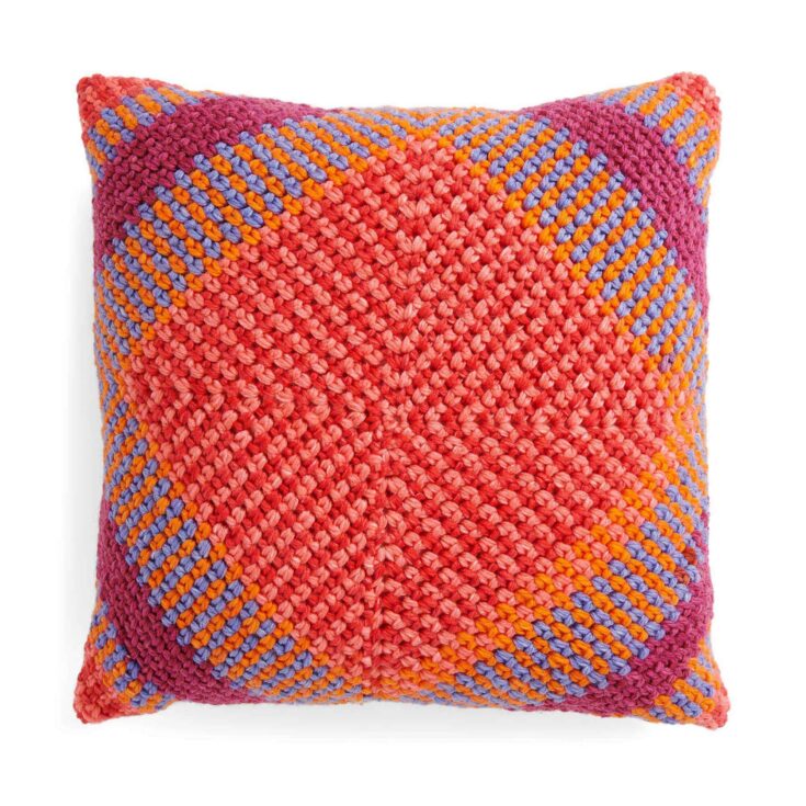 Image for Caron Moss Motif Crochet Pillow | Yarnspirations