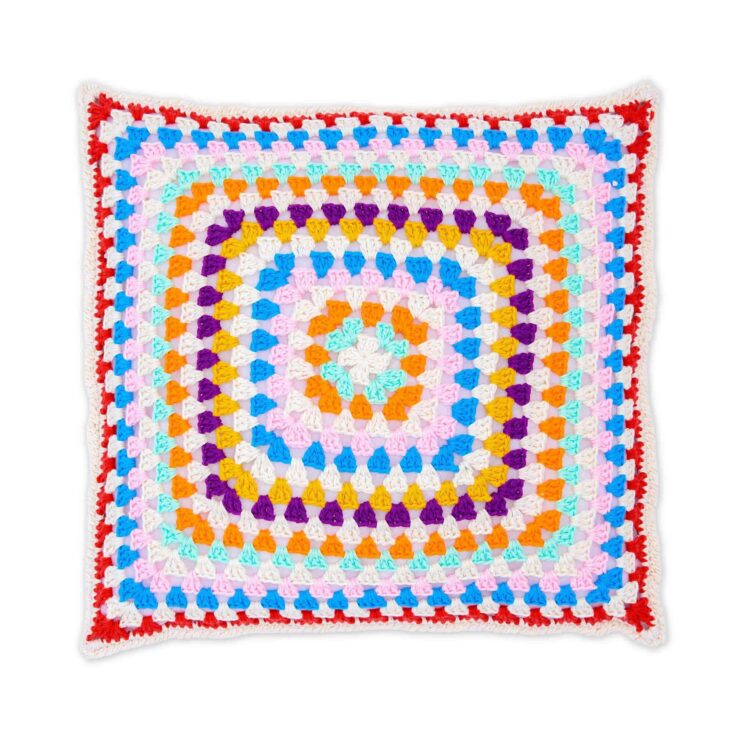 Image for Peaches & Cream Striped Rounds Crochet Pillow