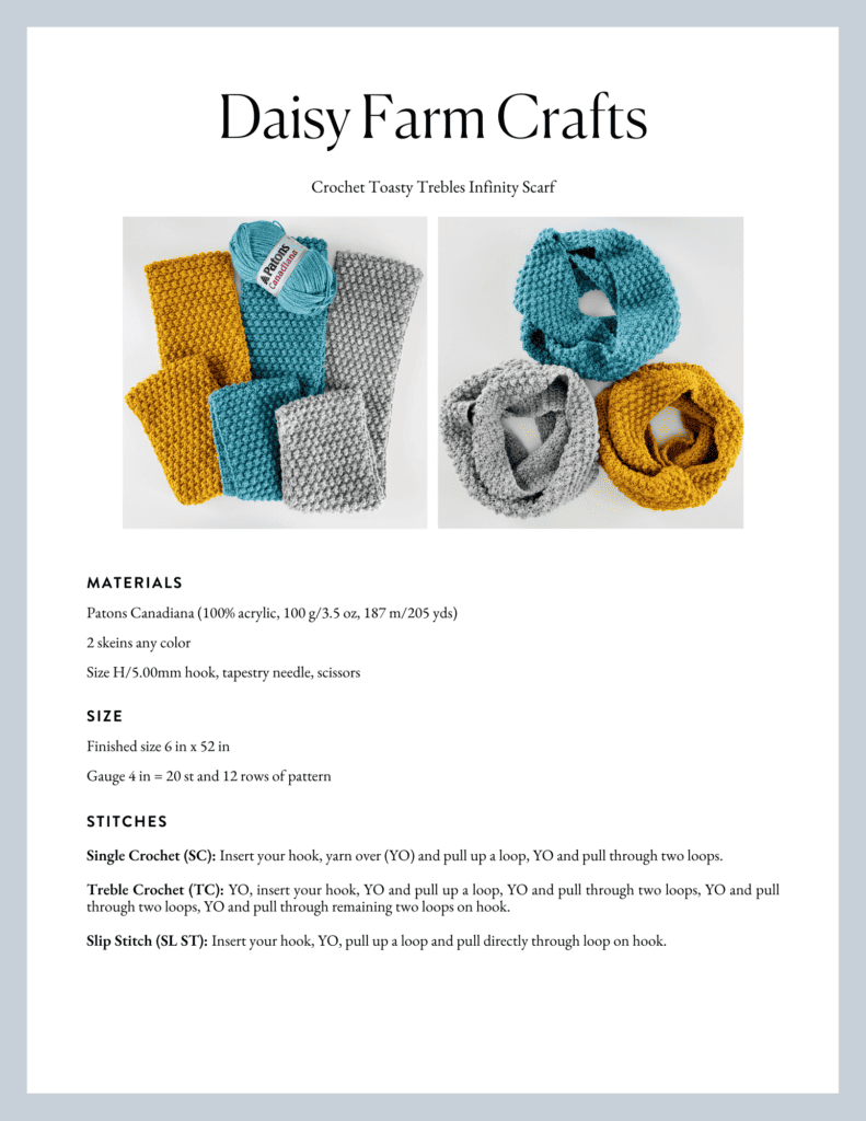 Beginner Crochet Dreamy Infinity Scarf - Daisy Farm Crafts