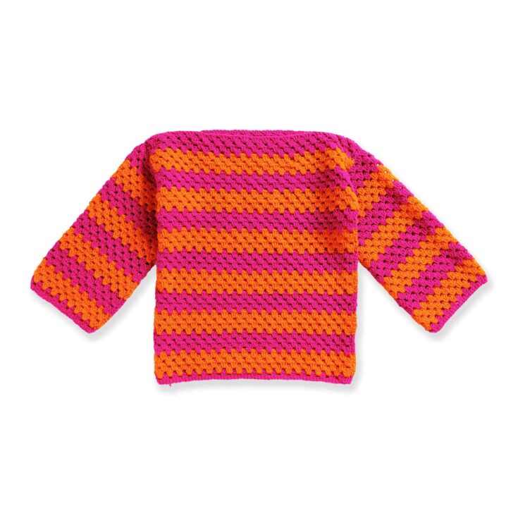 Image for Red Heart Bright Stripes Crochet Sweater Pattern | Yarnspirations