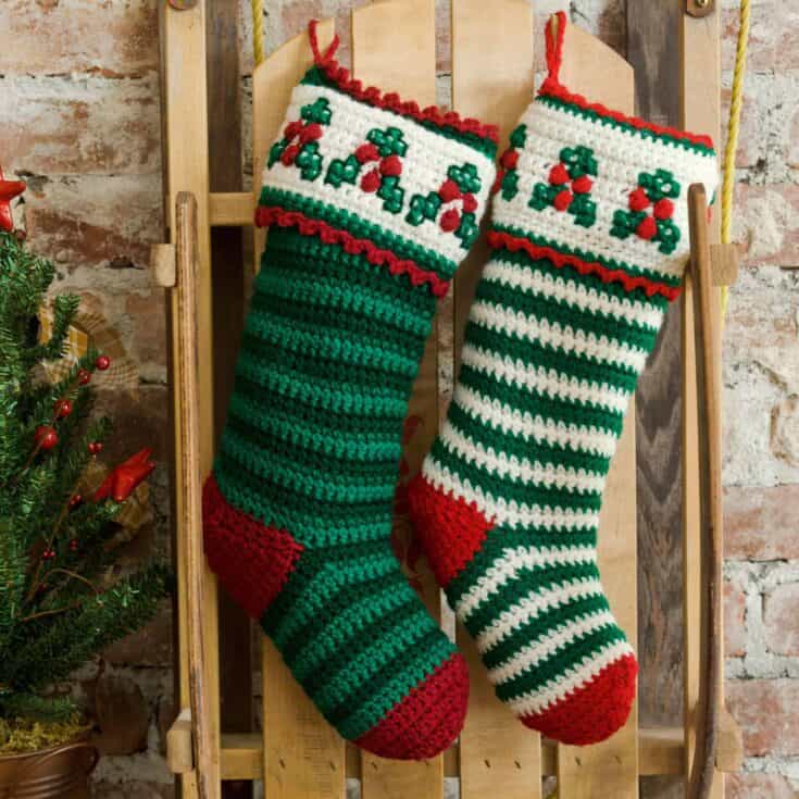 Image for Red Heart Holly & Berry Stockings