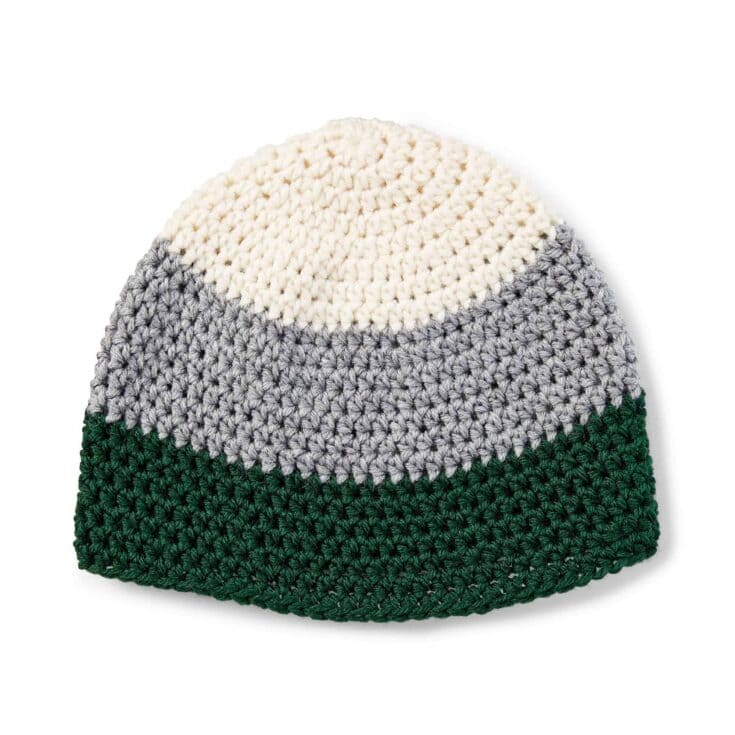 Image for Free Easy Bernat Bold Stripe Hat Crochet Pattern