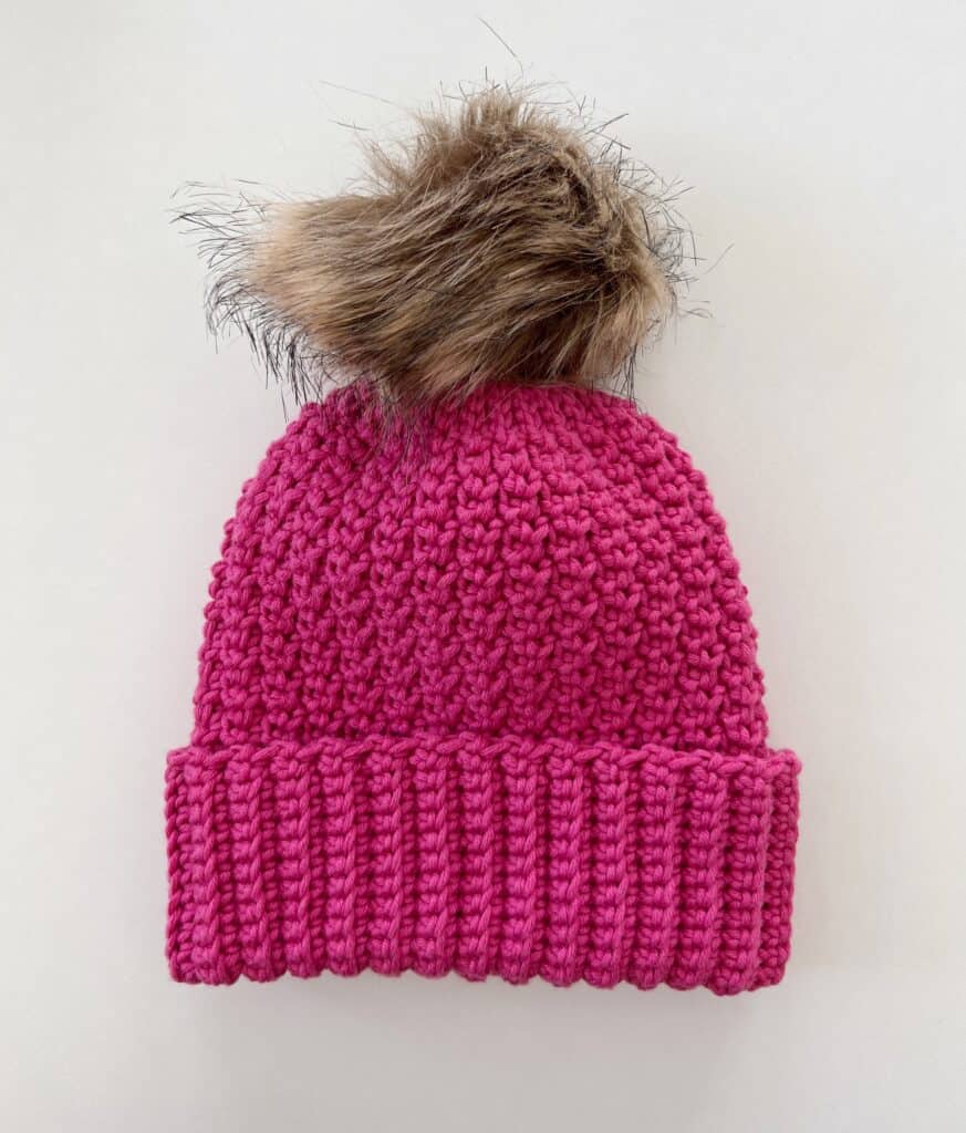 pink crochet baby hat