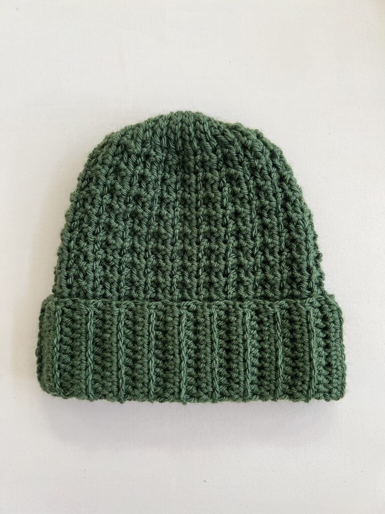 Crochet green hat