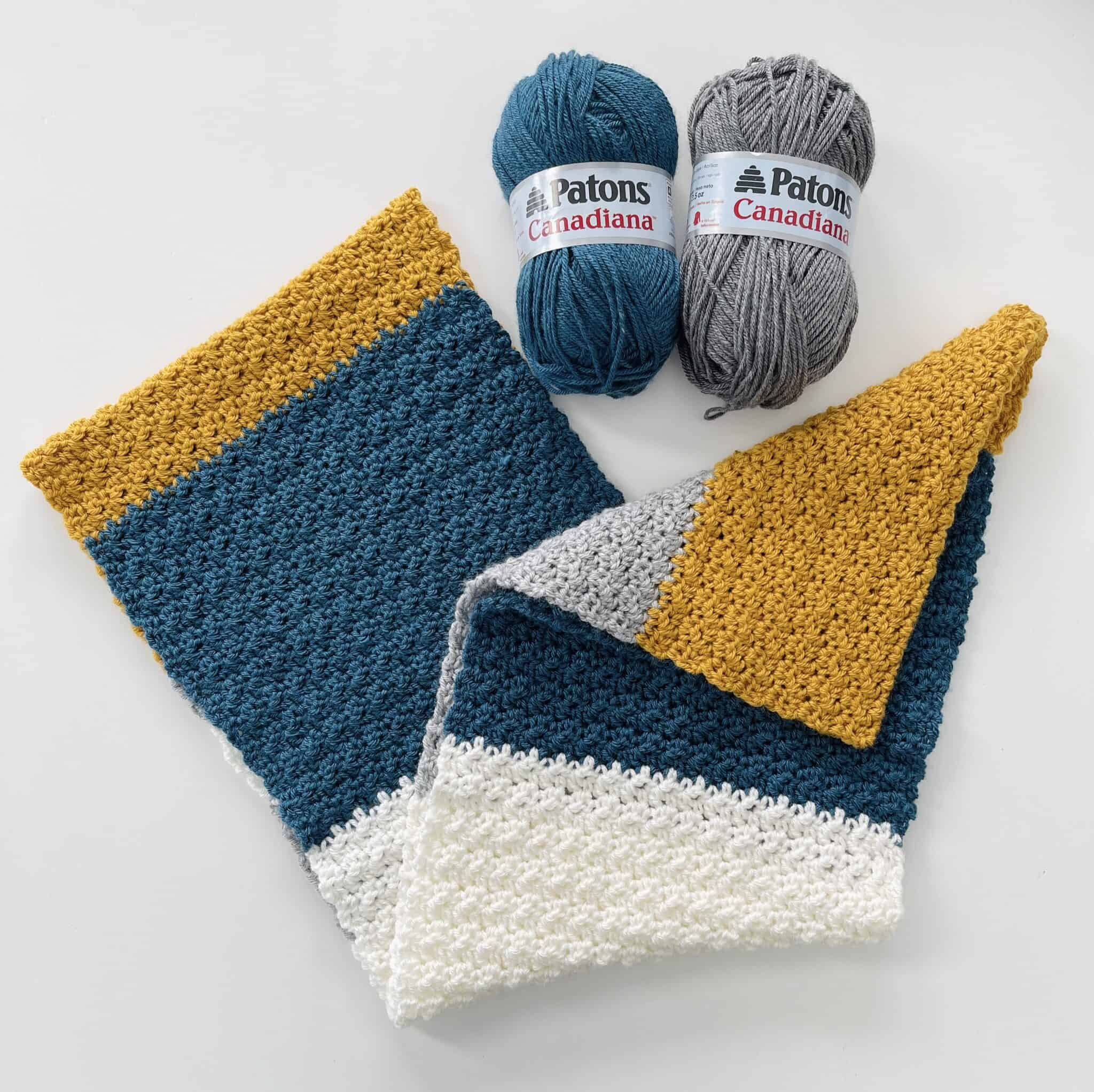Beginner Crochet Color Block Infinity Scarf - Daisy Farm Crafts