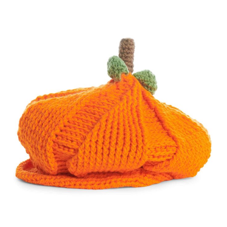 Image for Free Easy Red Heart Newsboy Pumpkin Hat Crochet Pattern