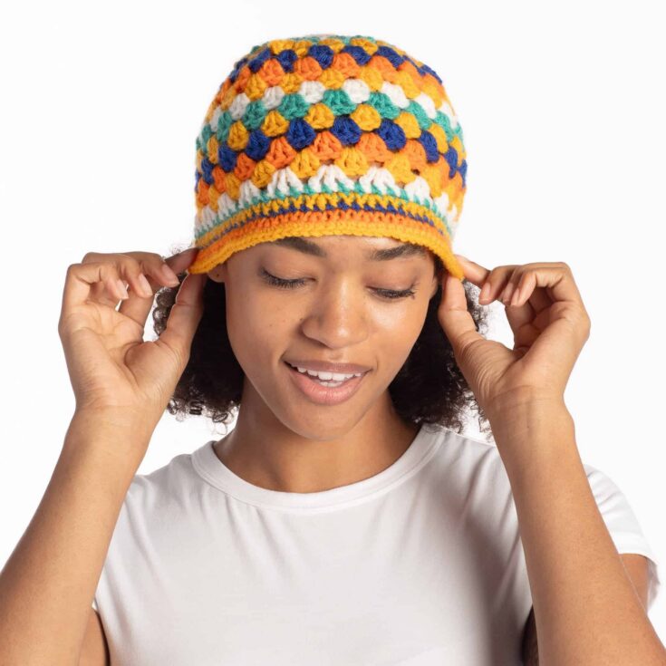 Image for Red Heart Crochet Bucket of Stripes Hat