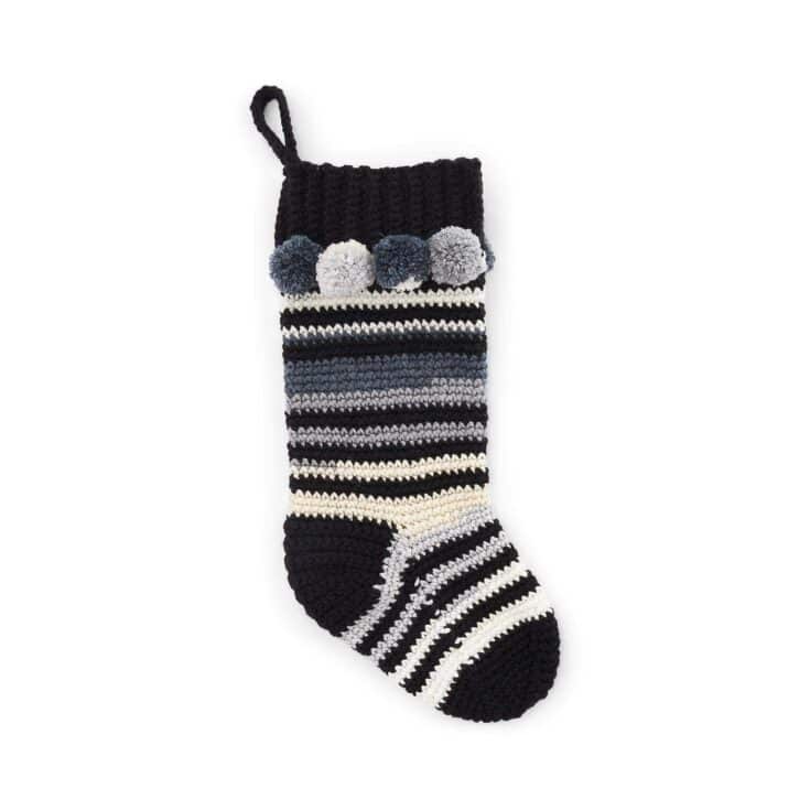 Image for Red Heart Crochet Kitsch Striped Stocking