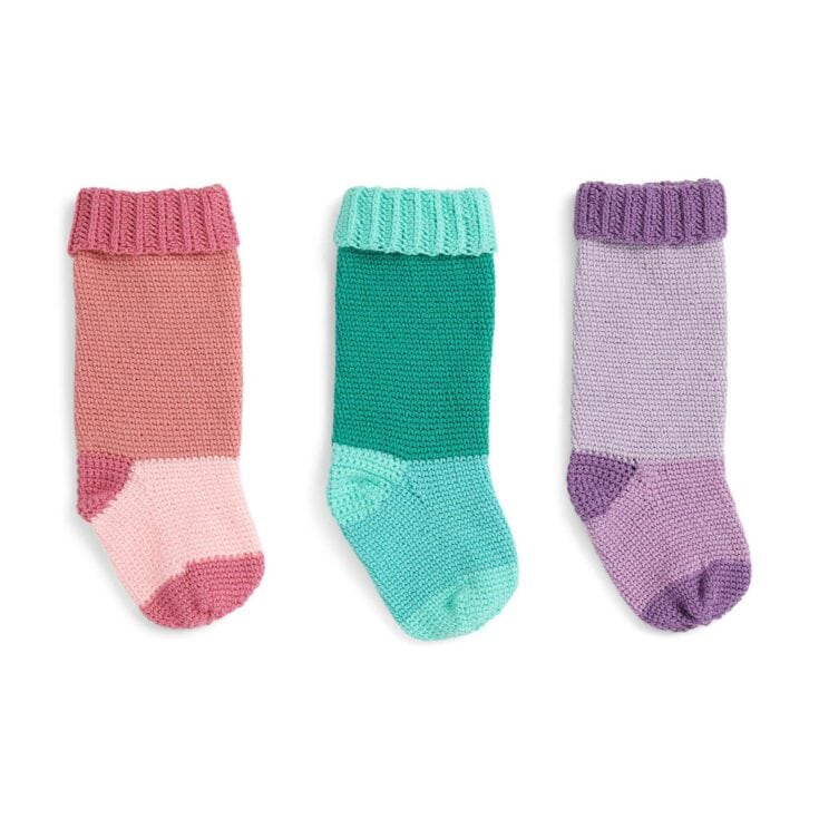Image for Red Heart Colorblocked Crochet Stockings