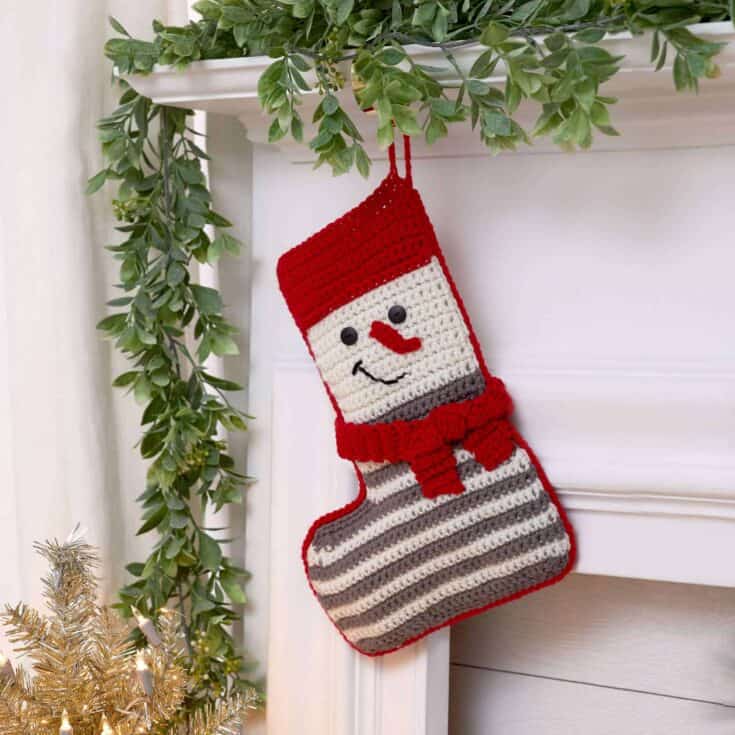 Image for Red Heart Crochet Snowman Stocking
