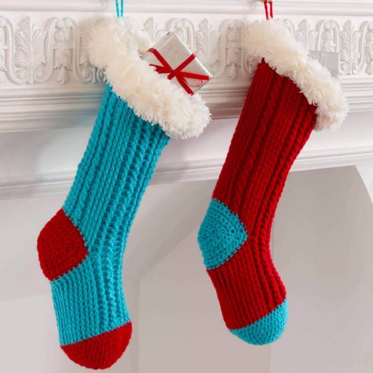 Image for Red Heart Fur Top Holiday Stockings