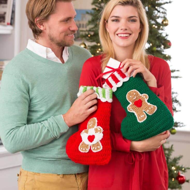 Image for Red Heart Gingerbread Stockings