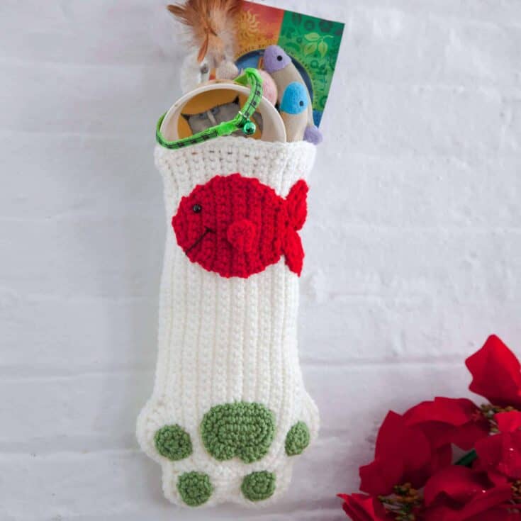 Image for Red Heart Cat Paws Christmas Stocking