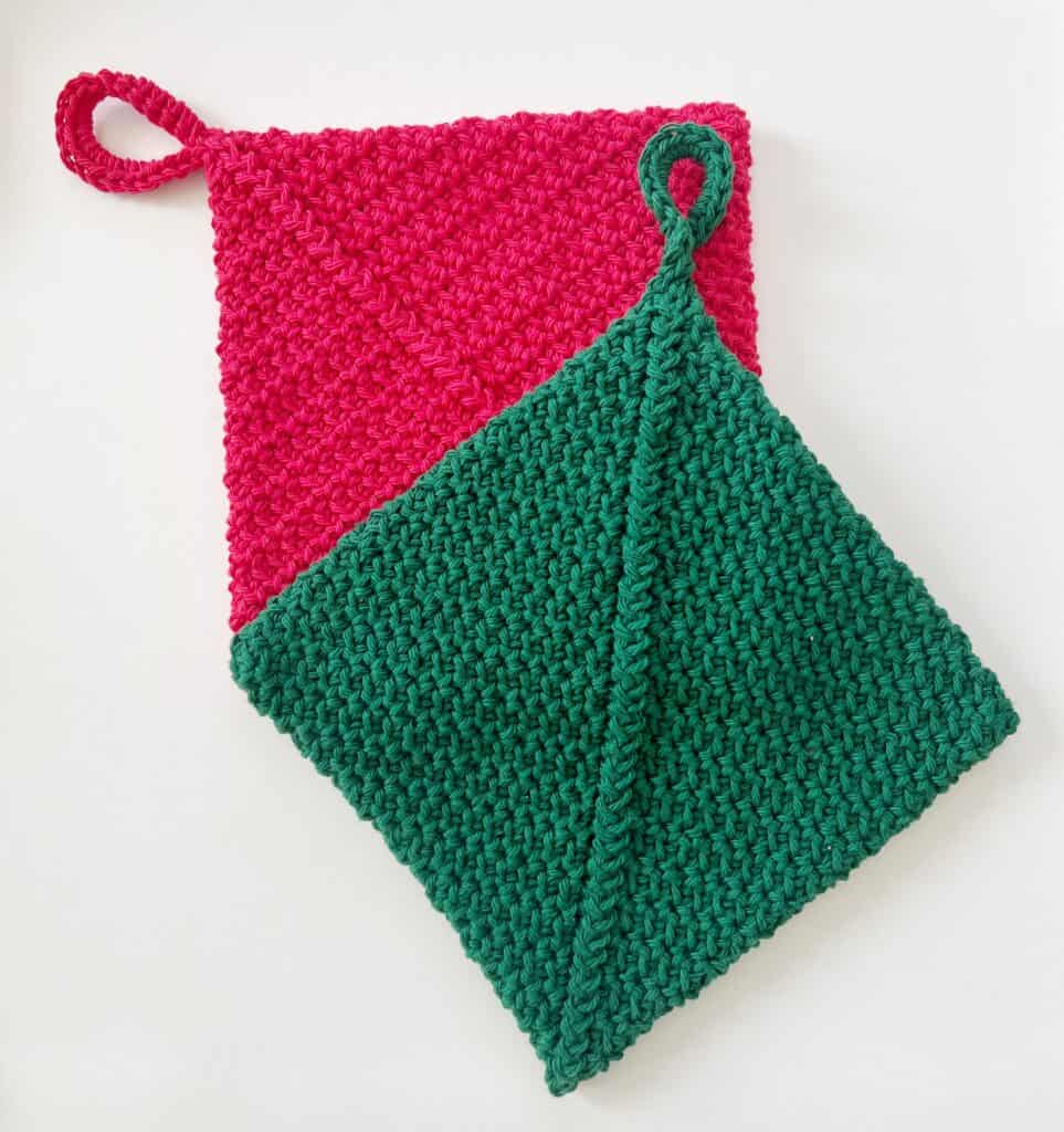 two crochet hot pads
