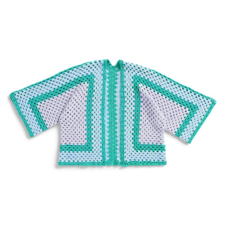 Image for Free Aunt Lydia Cropped Granny Square Cardigan Pattern