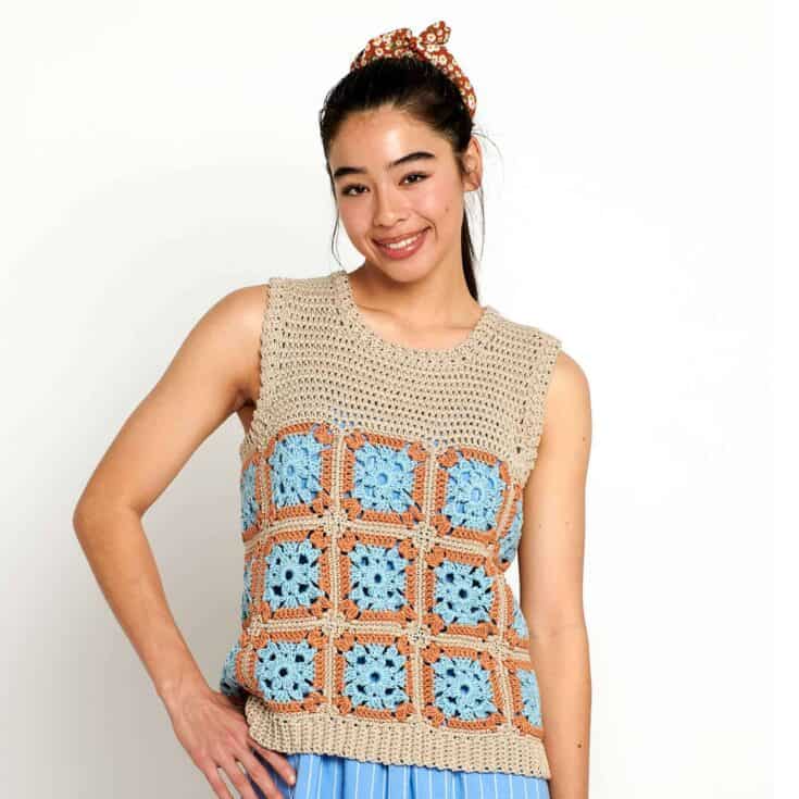 Image for Bernat Granny Square Crochet Top | Yarnspirations