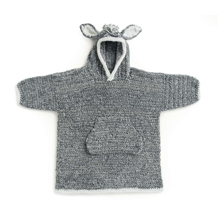 Image for Bernat Funky Donkey Kids Crochet Blanket Hoodie