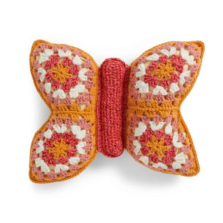 Image for Bernat Crochet Granny Butterfly Pillow Pattern