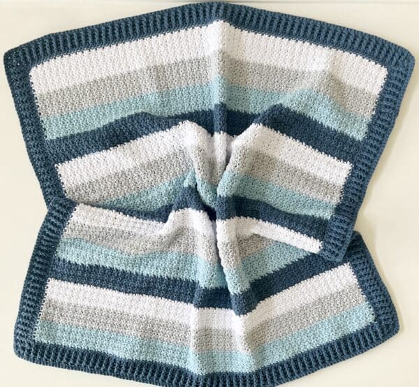 Crochet Baby Blue Stripes Baby Blanket Daisy Farm Crafts