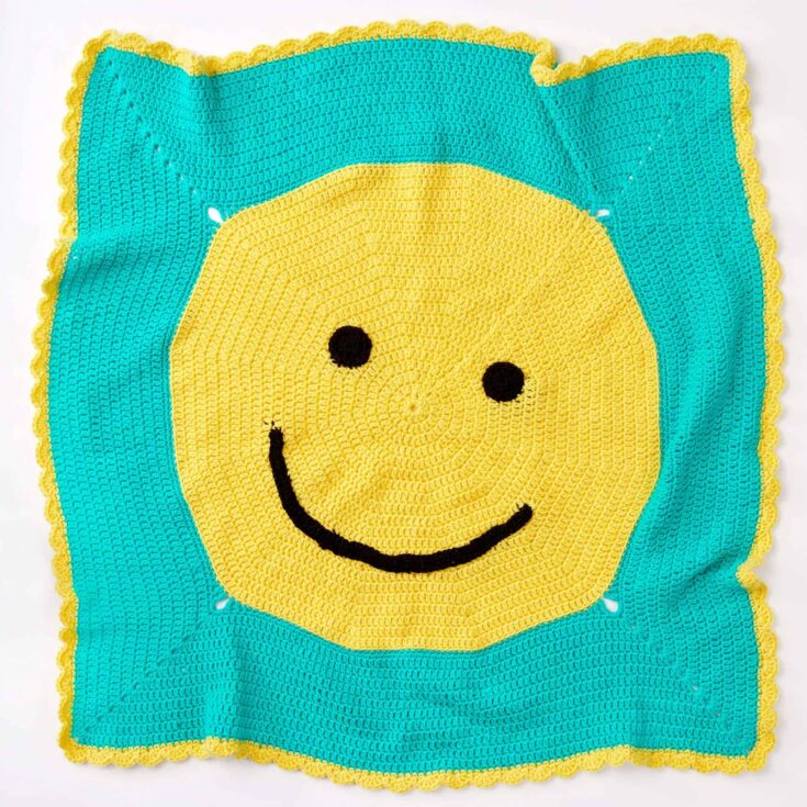 Image for Red Heart Happy Face Toddler Crochet Blanket
