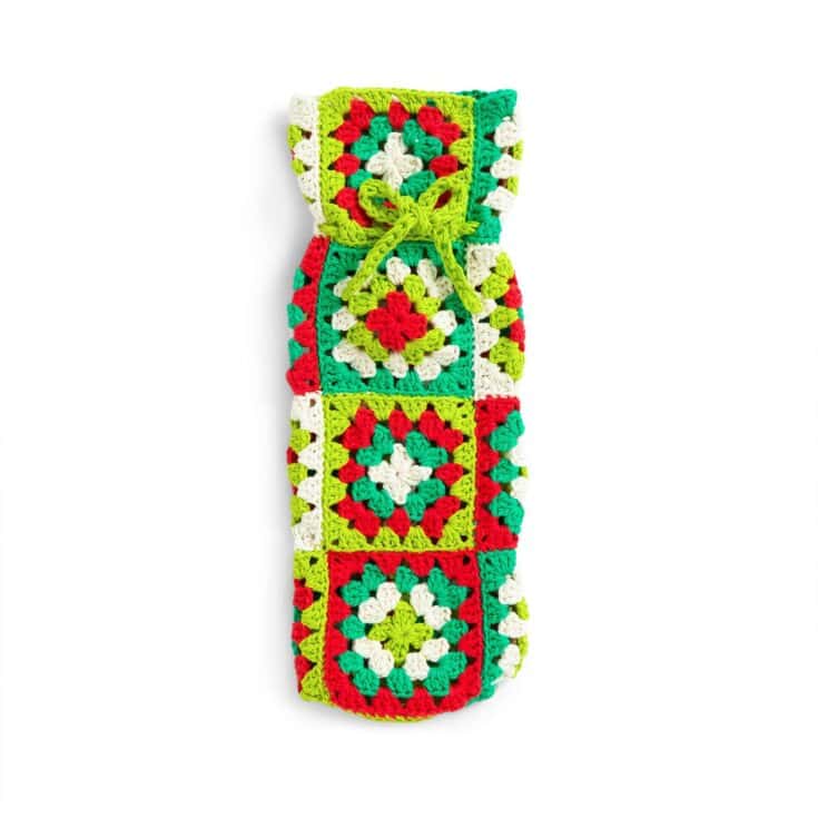 Image for Lily Granny Square Crochet Wine Tote Pattern | Yarnspirations