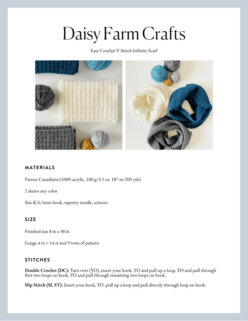 Beginner Crochet Dreamy Infinity Scarf - Daisy Farm Crafts