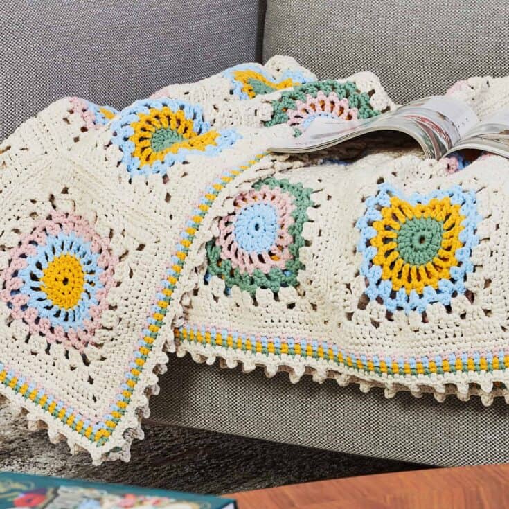 Image for Bernat Picot Edged Crochet Granny Blanket Pattern