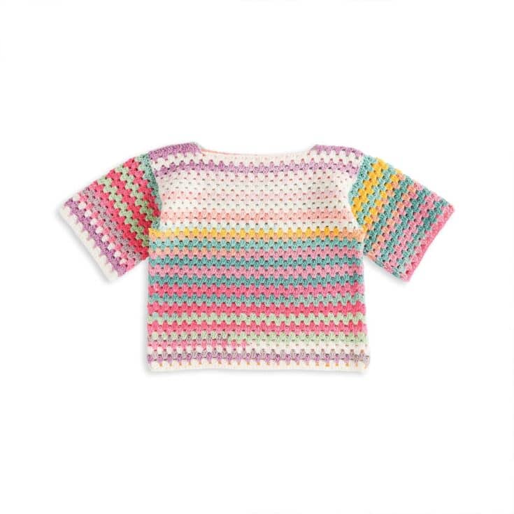 Image for Caron Crochet Short Sleeved Top Pattern | Yarnspirations