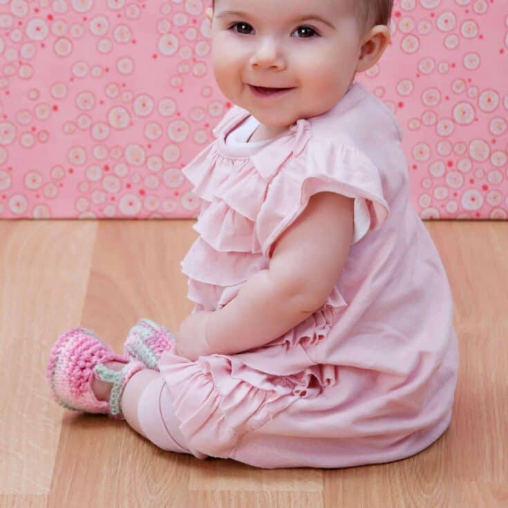 Image for Red Heart Baby T-Strap Button Booties