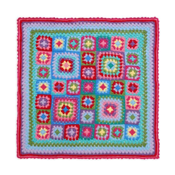 Image for Red Heart Bright Granny Crochet Throw Pattern | Yarnspirations