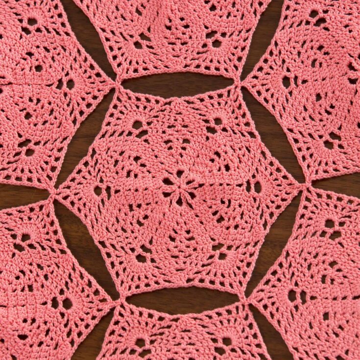 Image for Free Intermediate Aunt Lydia's Flower and Fan Table Runner Crochet Pattern