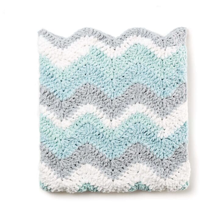 Image for Free Bernat Criss-Cross Stripes Knit Blanket Pattern