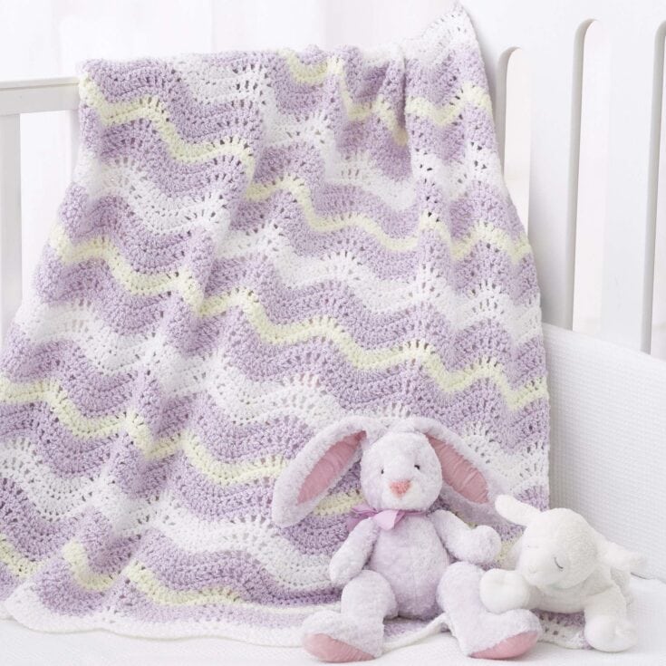 Image for Free Bernat Wavy Ripple Crochet Blanket Pattern