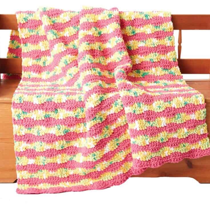 Image for Free Bernat Summer Waves Crochet Blanket Pattern | Yarnspirations