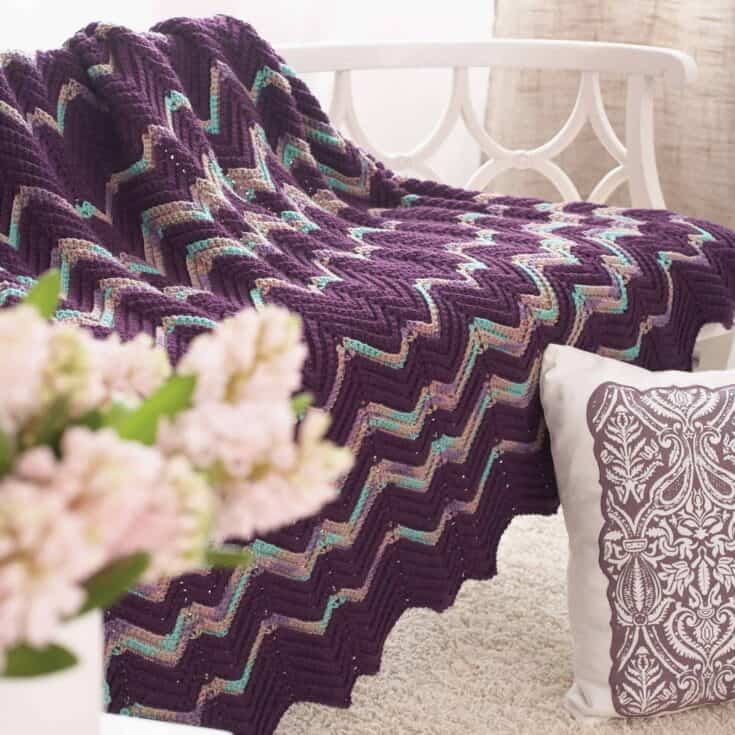 Image for Free Easy Bernat Ripple Afghan Crochet Pattern