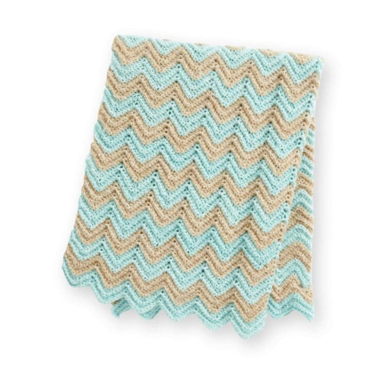 Image for Free Bernat Crochet Chevron Stripes Thow Pattern