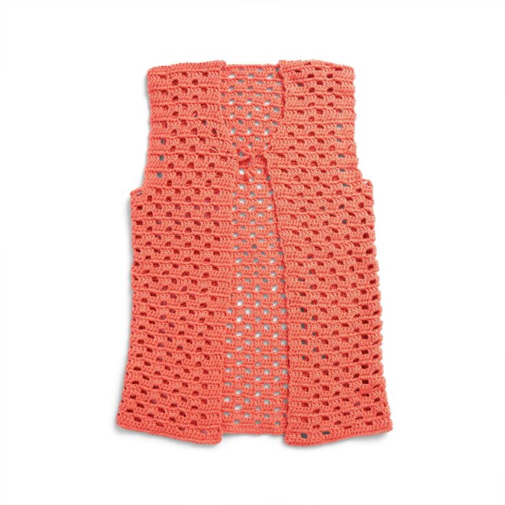 Image for Free Caron Crochet Check Mesh Vest Pattern