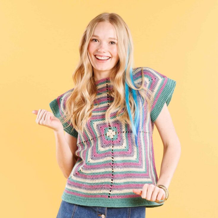 Image for Free Caron Big Motif Crochet Top Pattern | Yarnspirations