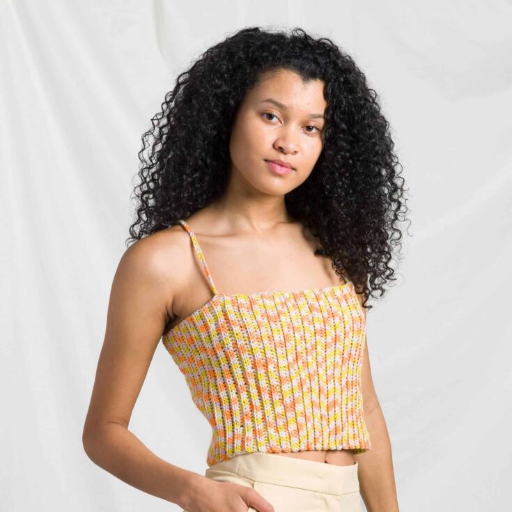 Image for Free Caron Beginner Crochet Ribbed Top Pattern