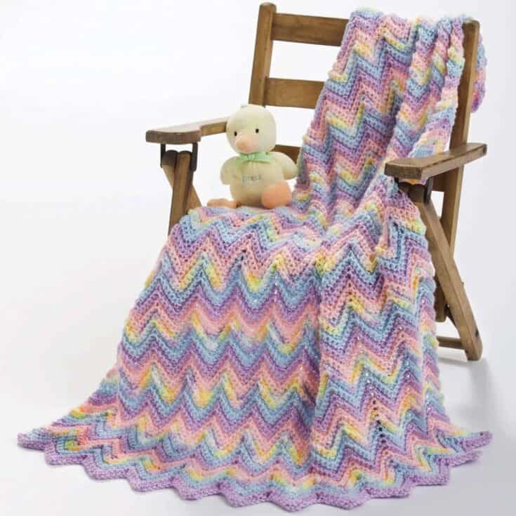 Image for Free Caron Crochet Ripple Baby Blanket Pattern | Yarnspirations