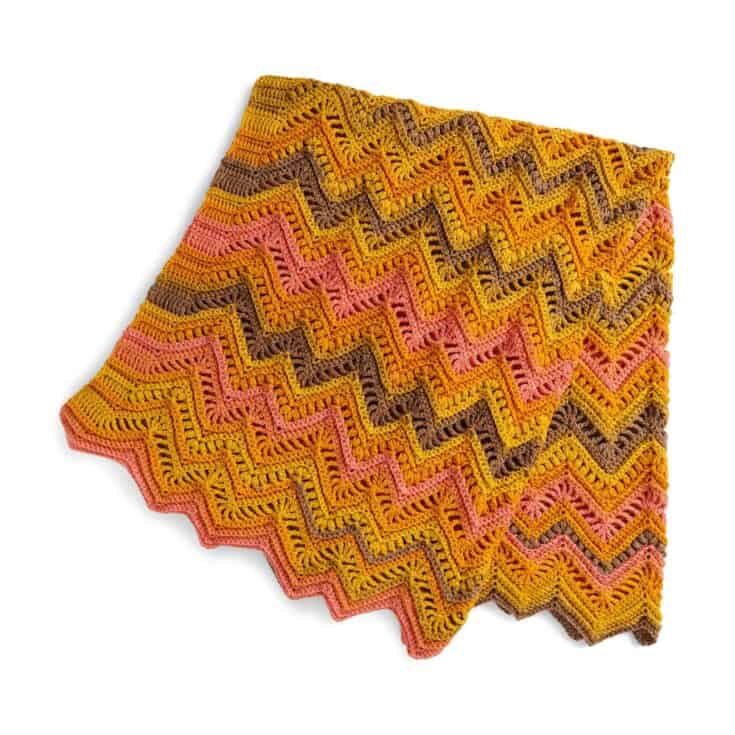 Image for Free Caron Crochet Rocky Ripples Blanket Pattern | Yarnspirations