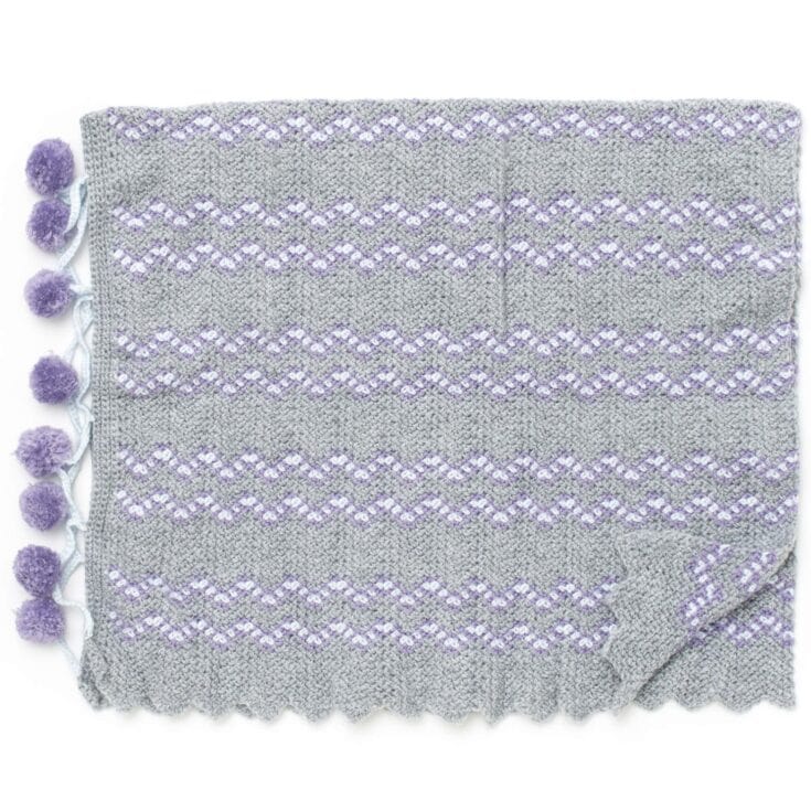 Image for Free Patons Pompoms And Ripples Crochet Blanket Pattern