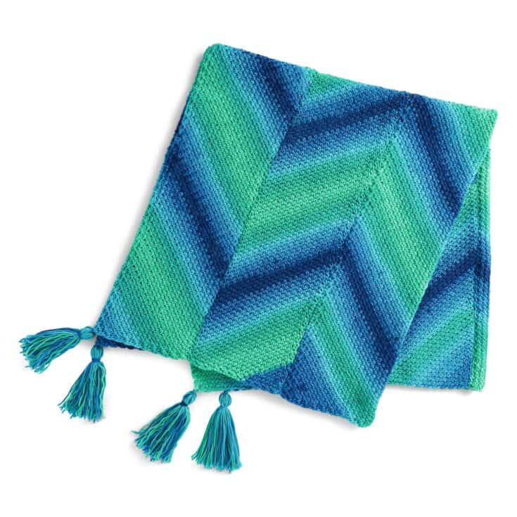 Image for Free Red Heart Zig Zag Stripes Crochet Blanket Pattern