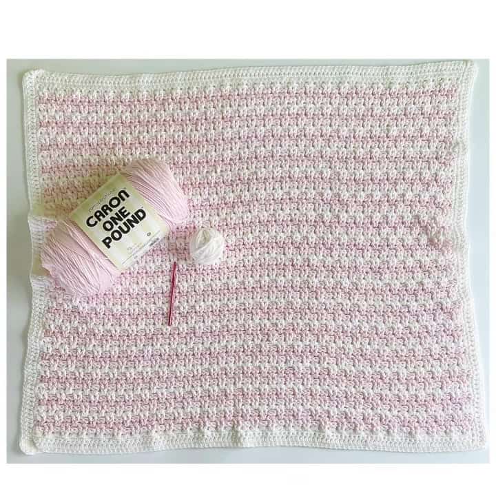 Crochet Diamond Weave Two Color Blanket