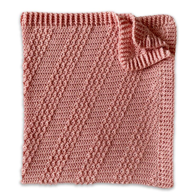 Image for Free Easy Bernat Crochet Diagonal Stripes Baby Blanket Crochet Pattern